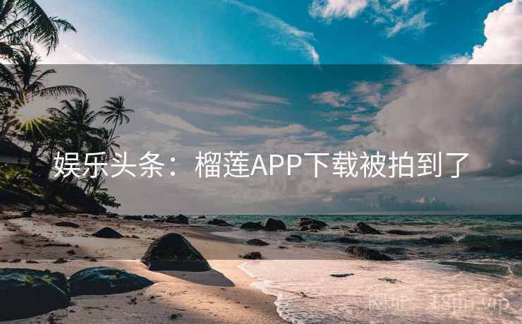 娱乐头条：榴莲APP下载被拍到了