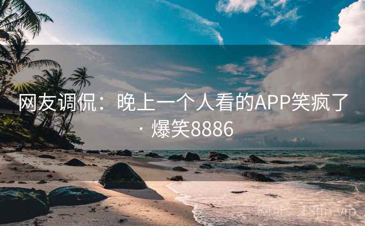 网友调侃：晚上一个人看的APP笑疯了 · 爆笑8886